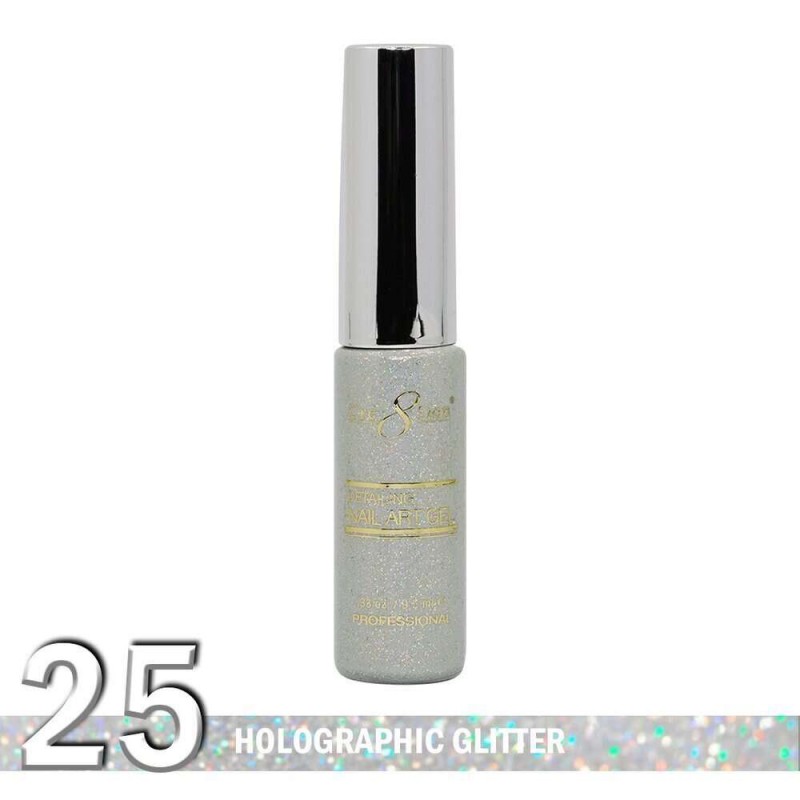 Cre8tion Detailing Nail Art Gel, 25, Holographic Glitter, 0.33oz KK1025